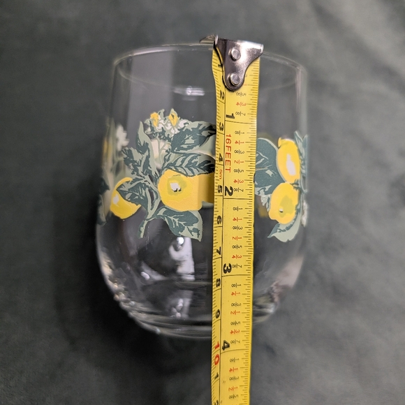 Steamless Glass Lemon Citrus Fruit Wine Juice Water Glasses. Garden Party - Picture 12 of 14